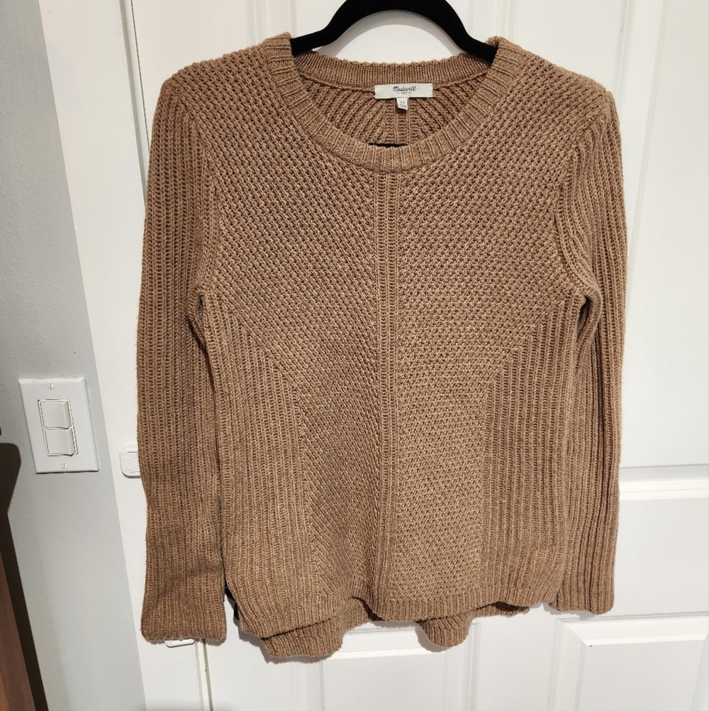 Made well taupe brown cotton sweater xs preppy casual work
